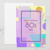 80er geometrische funky Retrogelbe Anzeigenkarte Ankündigung (Vorne/Hinten)