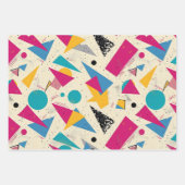 80er Geometrisches Muster Geschenkpapier Set (Vorderseite)