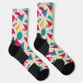 80er Geometrisches Muster Socken (Rechts)