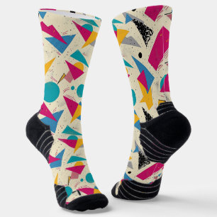 80er Geometrisches Muster Socken