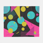 80er geometrisches nahtloses Muster mit Memphiselm Fleecedecke (Vorderseite (Horizontal))