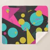 80er geometrisches nahtloses Muster mit Memphiselm Sherpadecke (Vorderseite (Horizontal))