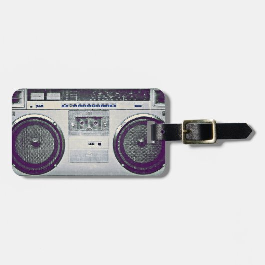 80er-Ghetto-Blaster Gepäckanhänger (Vorderseite horizontal)