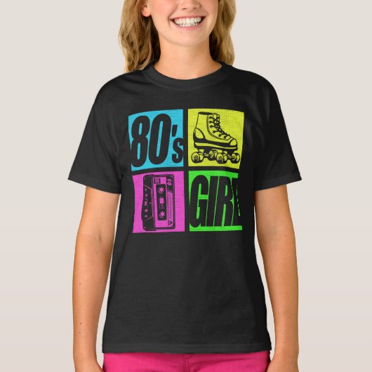 80er Girl 1980er Fashion 80 Theme Party Aighties T-Shirt (Vorderseite)