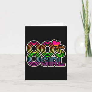 80er Girl Retro Vintag Halloween Kostüm Frauen 80e Karte