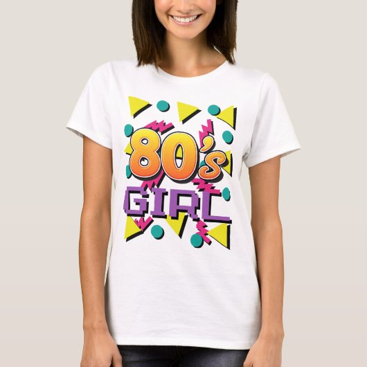 80er Girl Retro Vintages Party T-Shirt (Vorderseite)