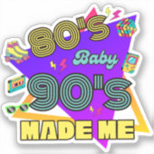 80er Girl Theme Achtzigers Aufkleber (Vorderseite)
