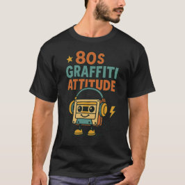80er Graffiti Attitude Retro Cassette Street Style T-Shirt