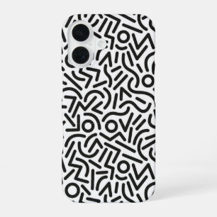 80er Graffiti Memphis Style abstraktes Muster Case iPhone 16 Hülle