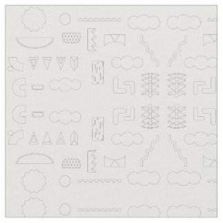 80er Grafisches geometrisches Muster auf weißem St Stoff