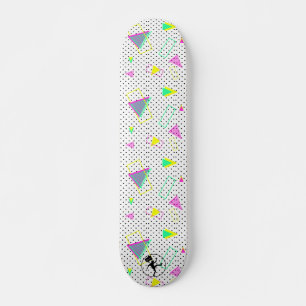 80er Graphical Geometric Design Retro Vintag Polka Skateboard
