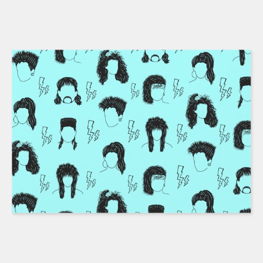 80er Hairstyles Geschenkpapier Set (Vorderseite 3)
