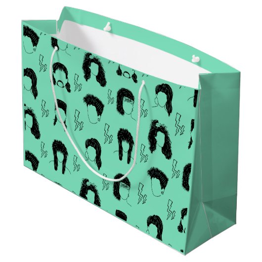 80er Hairstyles Große Geschenktüte (Rückseite Schrägansicht)