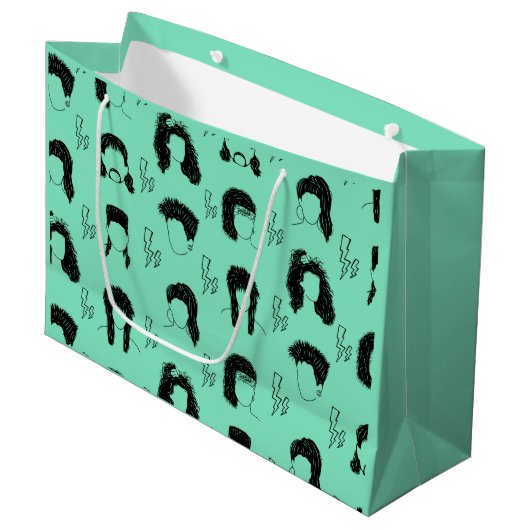80er Hairstyles Große Geschenktüte (Vorderseite Schrägansicht)