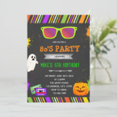 80er halloween Geburtstagsfeier Einladung (Stehend Vorderseite)