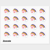 80er Herz & Regenbogen - Aufkleber (Blatt)