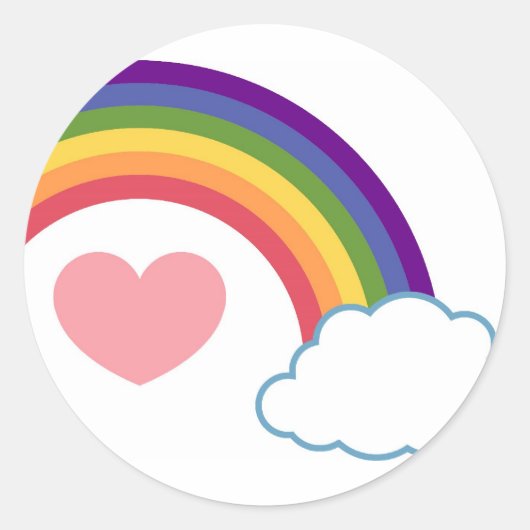80er Herz & Regenbogen - Aufkleber (Vorderseite)