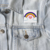 80er Herz & Regenbogen - Knopf Button (Beispiel)