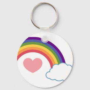 80er Herz & Regenbogen - Schlüsselanhänger