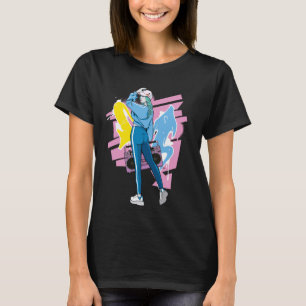 80er HipHop Girl Graffiti Boombox DJ 90s Breakdanc T-Shirt
