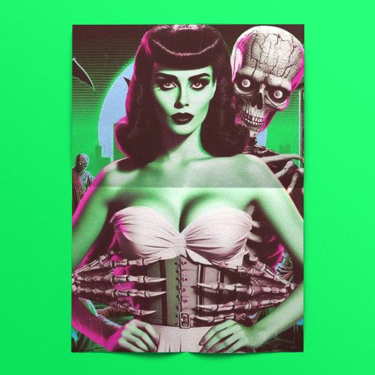 80er Horror VHS Girl Seidenpapier