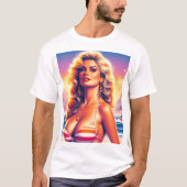 80er Hot Beach Button T-Shirt (Vorderseite)