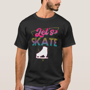 80er Ice Skaten Outfit Abbildung Skater Retro 90er T-Shirt