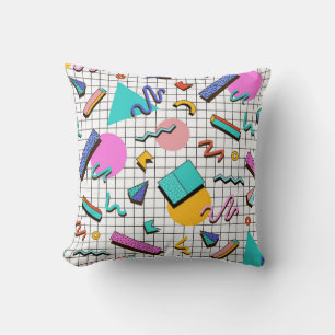 80er Jahre Helle Karos: Vintage-Geometrie. Kissen