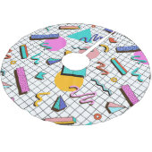 80er Jahre Helle Karos: Vintage-Geometrie. Polyester Weihnachtsbaumdecke (Schrägansicht)