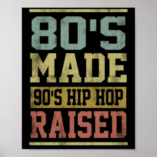 80er Jahre Made 90er Hip Hop erhöht Bekleidung Poster