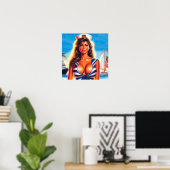 80er Jahre Matrosen Pin-up Poster (Heimbüro)