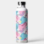 80er Jahre Memphis Active Pink Light Blue Trinkflasche (Rechts)