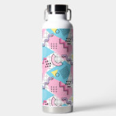 80er Jahre Memphis Active Pink Light Blue Trinkflasche (Vorderseite)