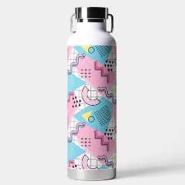 80er Jahre Memphis Active Pink Light Blue Trinkflasche