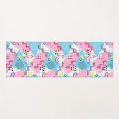 80er Jahre Memphis Active Pink Light Blue Yogamatte (Vorderseite (Horizontal))