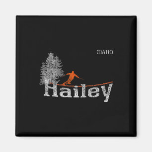 80er Jahre Stil Hailey Idaho Vintage Skifahren Magnet