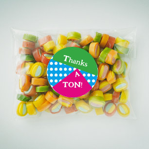 80er Jahre Stil mit fetten Formen und Farben Runder Aufkleber