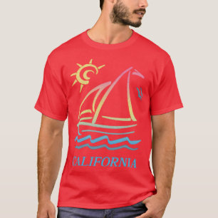 80er Jahre Vintage Style California Ästhetik Segel T-Shirt