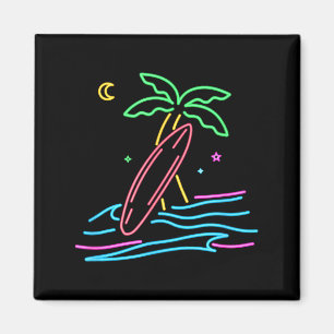 80er Jahre Vintage Surf Retro Stil Miami Surfer St Magnet