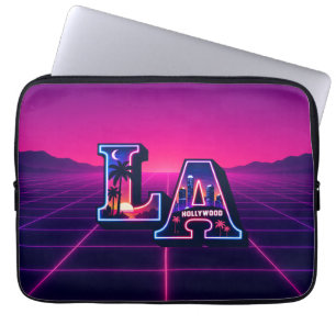 80er Kalifornien Style Neon LA Typografie Kunst Laptopschutzhülle
