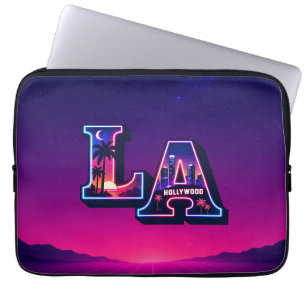 80er Kalifornien Style Neon LA Typografie Kunst Laptopschutzhülle