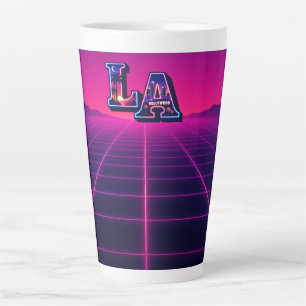 80er Kalifornien Style Neon LA Typografie Kunst  Milchtasse