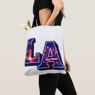 80er Kalifornien Style Neon LA Typografie Kunst Tasche