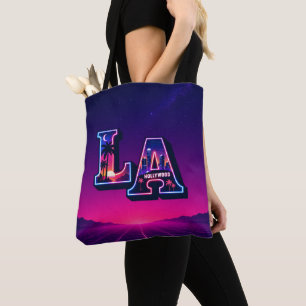 80er Kalifornien Style Neon LA Typografie Kunst  Tasche