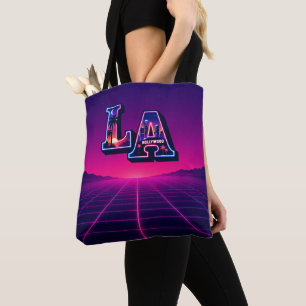 80er Kalifornien Style Neon LA Typografie Kunst Tasche