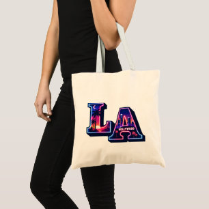 80er Kalifornien Style Neon LA Typografie Kunst Tragetasche