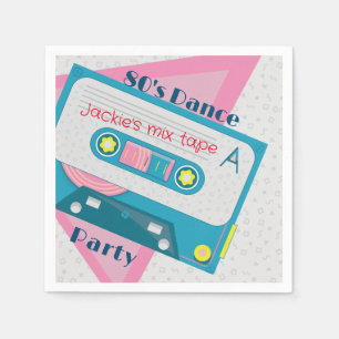 80er Kassette Retro Vintag Paper Napkin Serviette