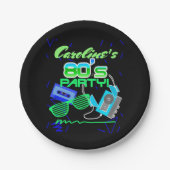 80er Kassetten-Band-Party Pappteller (Vorderseite)