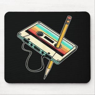 80er Kassettenband Bleistift 1980er Retro Vintage Mousepad