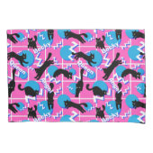 80er Katzen Name Pink Geometric Memphis Muster Kissenbezug (Vorderseite-Links)